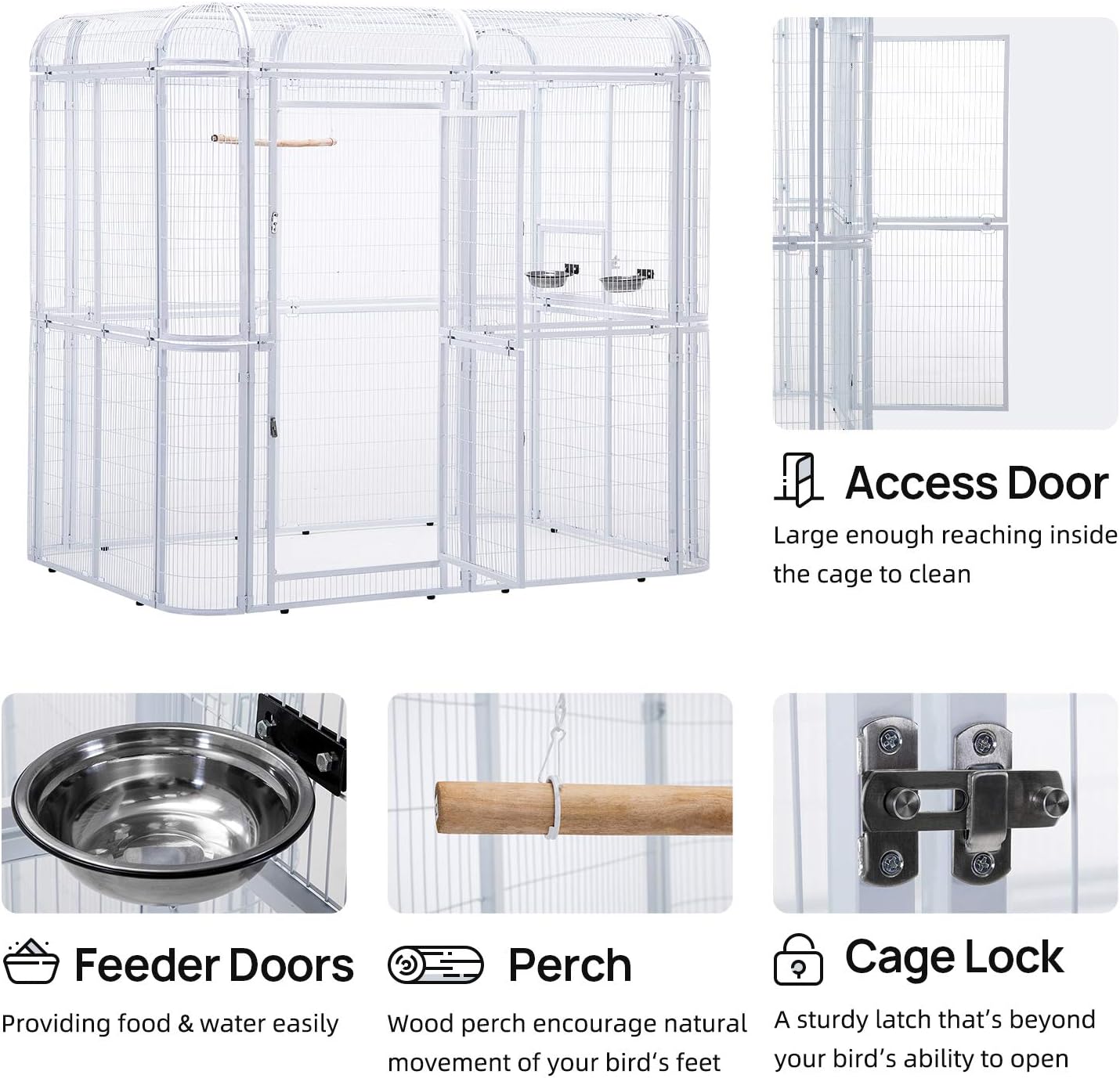 Parrot Cages for Large Birds Outdoor Extra Large Bird Cage with Bird Cage and Perch Suitable for Macaws Canaries Parrots Budgie Lovebirds
