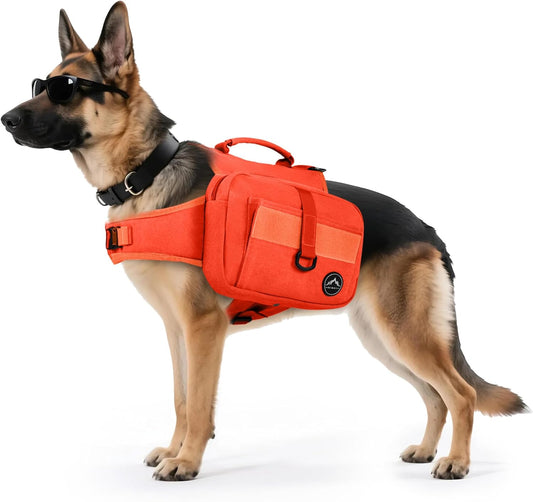 Himal Outdoors Dog Backpack & Saddle Bag, Tactical Hiking Backpack for Large Dogs with Side Pockets & Adjustable Strap