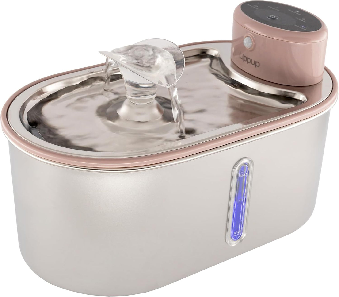 Wireless Cat Water Fountain Stainless Steel, 5200mAh Battery, Ultra Quiet, Automatic Pet Water Dispenser, 108oz/3.2L, Two Flow Modes, BPA-Free, Multi-Filtration, Includes 2 Filters- Creamy