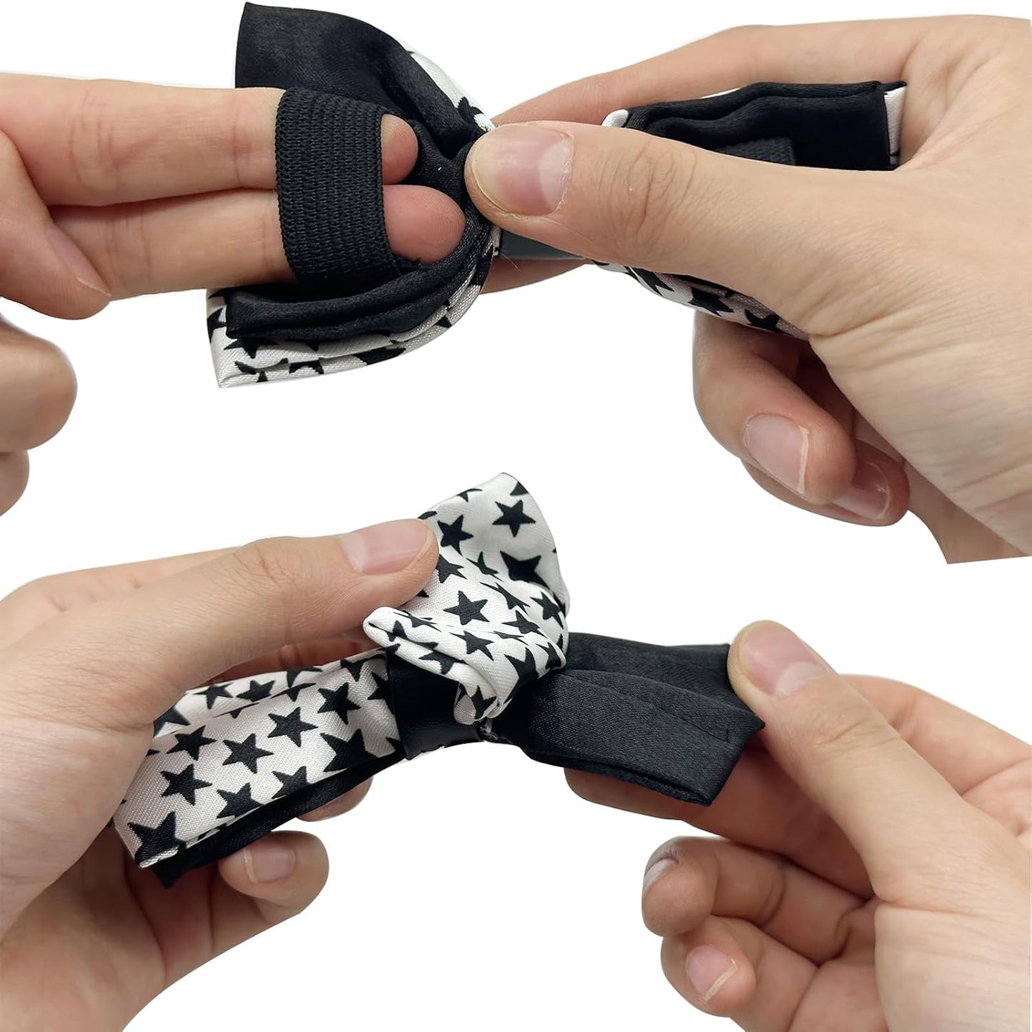 10 PCS Dogs Collar Elastic Attachment Bow Ties for Small Medium Large Pet/Cats Puppies Collar Charms Accessories Slides Bowties for Birthday Wedding Parties(Classic Large)