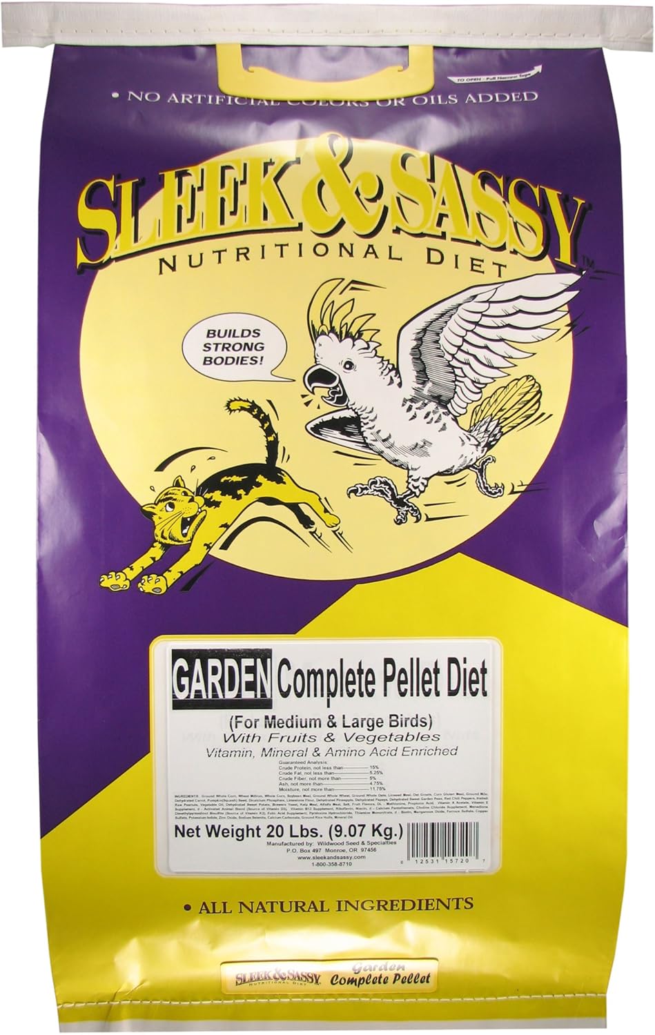 SLEEK & SASSY Garden Complete Pellet Parrot Food (20 lbs.)