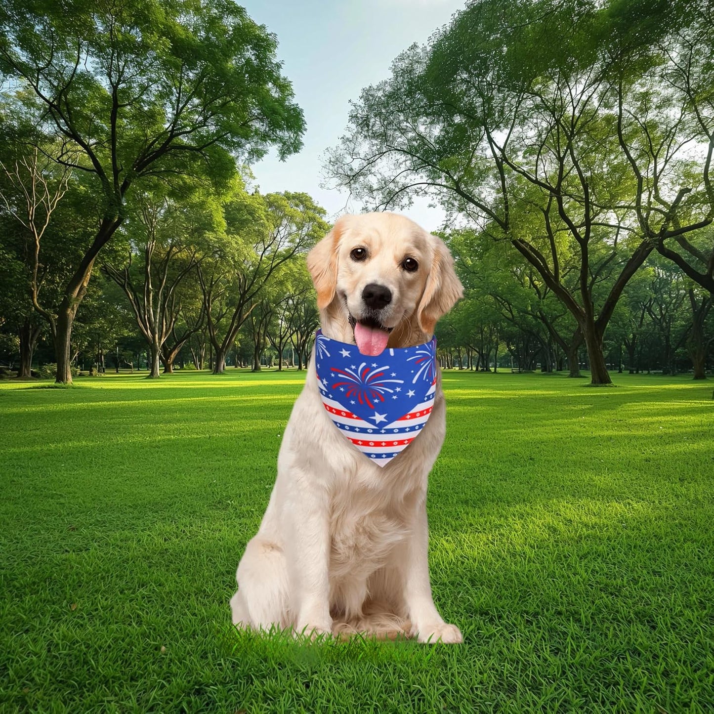 4th of July Cooling Dog Bandana 1-Pack for XLarge Dogs - Patriotic Bandanas with American Flag Design, Breathable & Quick-Dry Pet Accessories